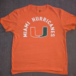 adidas Miami Hurricanes NCAA Orange Short-Sleeve Logo Tee